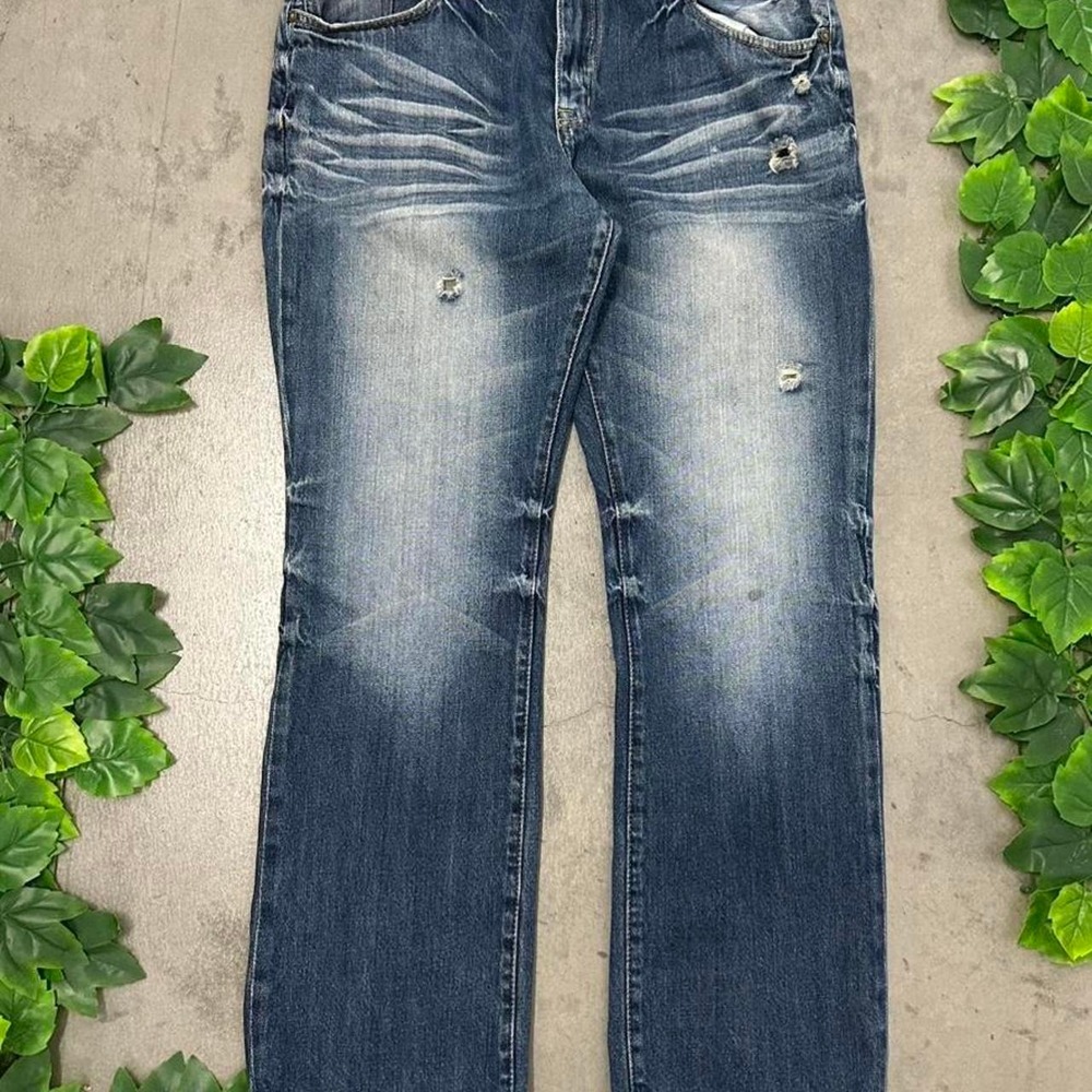 Y2K Marc Ecko Cut & Sew Distressed Dark Wash Jeans - Picture 4 of 8